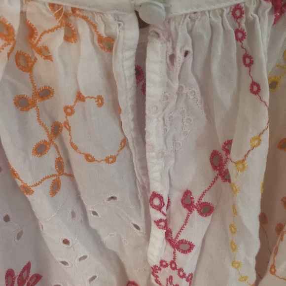 Anthropologie x Maeve White Colorful Floral Eyelet Long Sleeve - Picture 7 of 8